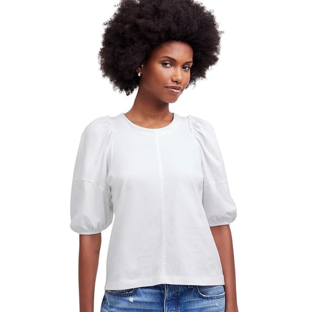 Madewell Puff Sleeve Top White Size XXS
